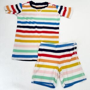 Primary rainbow striped pajamas 6/7